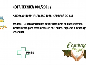 NOTA TCNICA 001/2021 / FUNDAO HOSPITALAR SO JOS- CAMBAR DO SUL